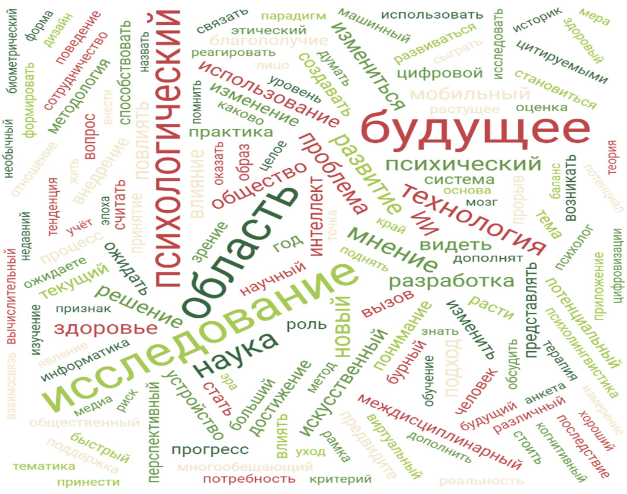 Рис.1. Облако тегов по вопросам интервью